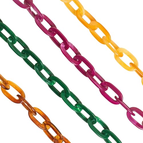 Image of SATRA TRADERS | Size : H-36mm W-22mm 01Meter Acrylic Link Chain Mask Chain