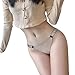 CYUYACHDG Ladies' rhinestone low waist sexy underwear, bare and silky, delicate and fashionable triangle pants Beige