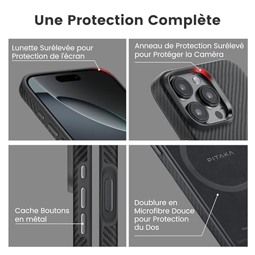 Coque fine iPhone 16 Pro Pitaka évite les rayures protection antichoc - 3