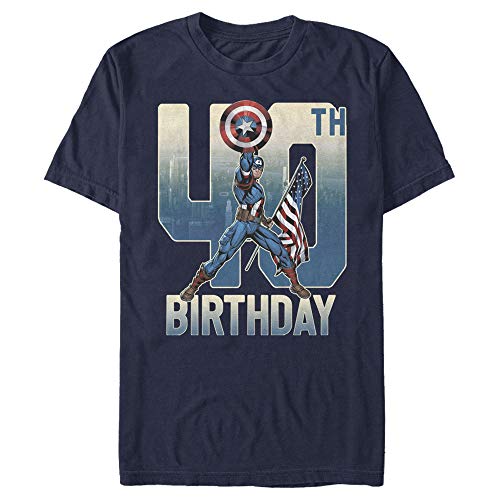 T-shirt Marvel Captain America Homme 40 ans Coupe Parfaite Anti-Rétrécissement