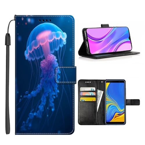 Xioolia Schutzhülle für Samsung Galaxy A01 A01 Core A02S A03S A03 A04 A04e A10 A10e A10s A11 A12 A13 A14 A20s A20e A21s A22 A23 A24 4G/5G mit Gelee yfish-CH3 Schutzhülle aus TPU-Leder