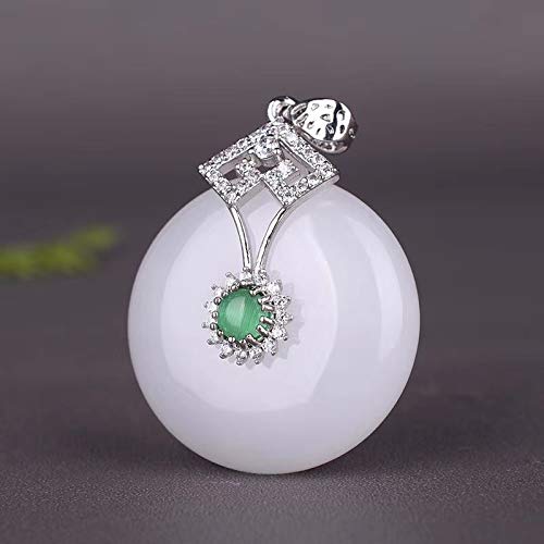Collier généreux à la mode en jade blanc véritable rétro - 2