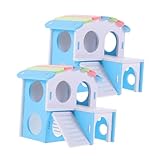 Maison pour hamster à double couche : fabriquée dans un matériau robuste, la cachette pour hamster est durable et solide, pas facile à casser, sans danger pour votre hamster.