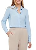 oodji Ultra Damen Viskose-Bluse Basic, Blau, DE 36 / EU 38 / S
