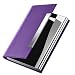 Business Card Holder, Business Card Case Luxury PU Leather & Stainless Steel Multi Card Case,Business Card Holder Wallet Credit Card ID Case/Holder for Men & Women. (Purple)