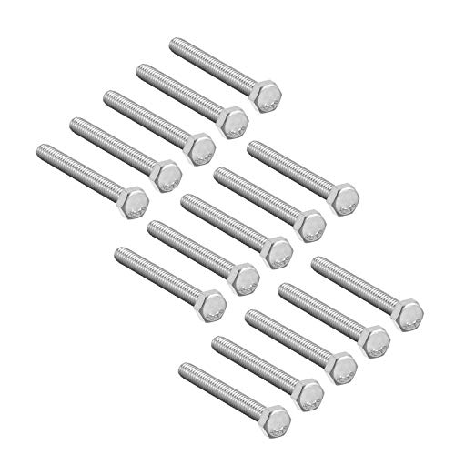 Image of 15 Pcs M5 Hex Bolt M5-0.8 x 45mm UNC Hex Head Screw Bolts A2-70(304) Stainless Steel Fully Threaded Hex Tap Bolts,Plain Finish,Fully Threaded (M5 x 45mm)