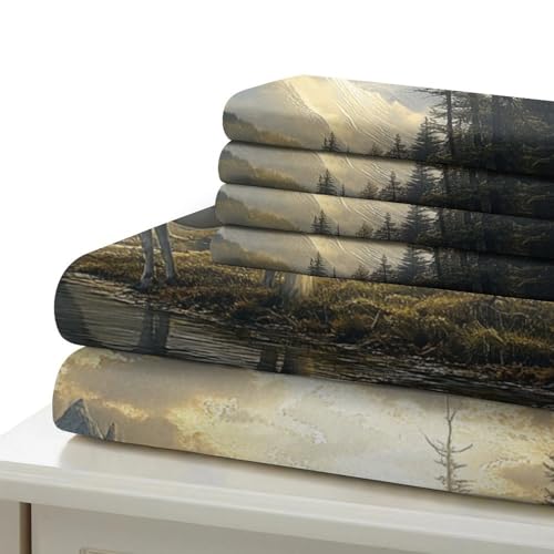 Microfibre Résistante Housse de Couette 3D Paysage de Montagne Durable - 7