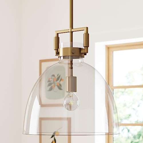 Nathan James Leigh Pendant Lighting, Hanging Ceiling Light with Oversized Glass Shade and Adjustable...