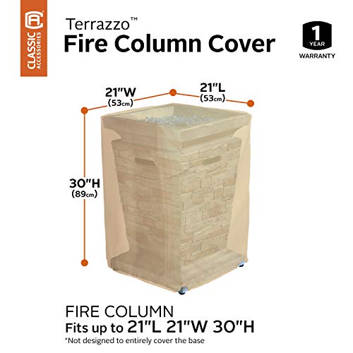 Classic Accessories Terrazzo Water-Resistant 21 Inch Fire Column Cover, Patio Furniture Covers #TOP1