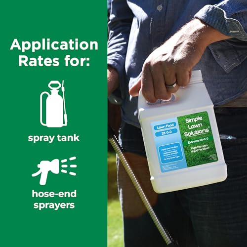 Maximum Green & Growth- High Nitrogen 28-0-0 NPK- Lawn Food Quality Liquid Fertilizer- Spring & Summer- Any Grass Type- Simple Lawn Solutions - Concentrated Quick & Slow Release Blend (1 Quart)