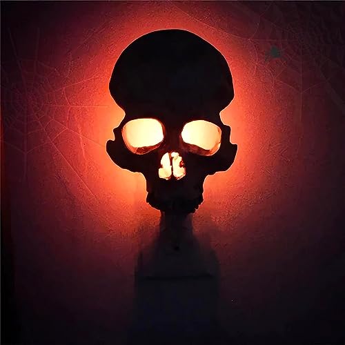 Image of Skull Night Light, 2026 New Skeleton Night Light, Halloween Horrible Light Decoration for Halloween Party and Home Decor (Grey)