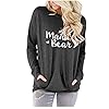 onlypuff-Casual-Loose-Fit-Pocket-Shirt-for-Women-Cute-Mama-Bear-Printed-Tunic-Tops-Round-Neck onlypuff Mama Shirts for Women Dark Gray Pocket Tee Shirts Loose Fitting Tops XXL