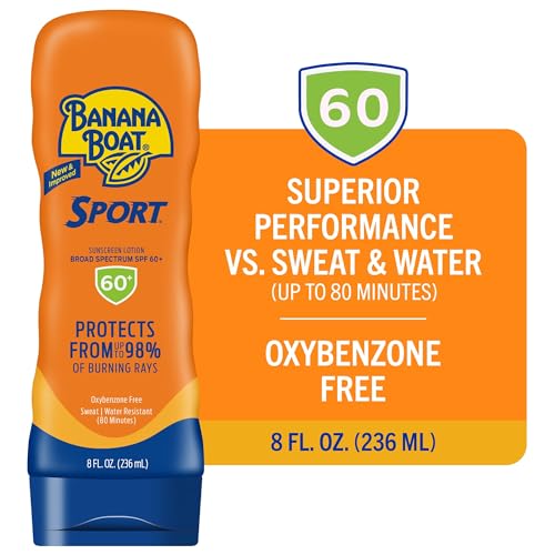 Image of Banana Boat Sport Ultra SPF 60 Sunscreen Lotion, 8Fl Oz | Sport Sunscreen SPF 60 Lotion, Sunblock, Skin Sun Protection, Water Resistant Sun Care, 8Fl Oz
