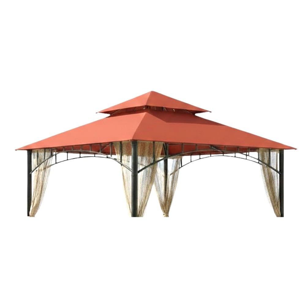 Garden Winds Reinforced Replacement Canopy Top Cover Compatible with The L-GZ136PST and L-GZ136PST-2 Madaga 10' x 10' Gazebo - Classic Rustic Orange, Riplock 350-image-36
