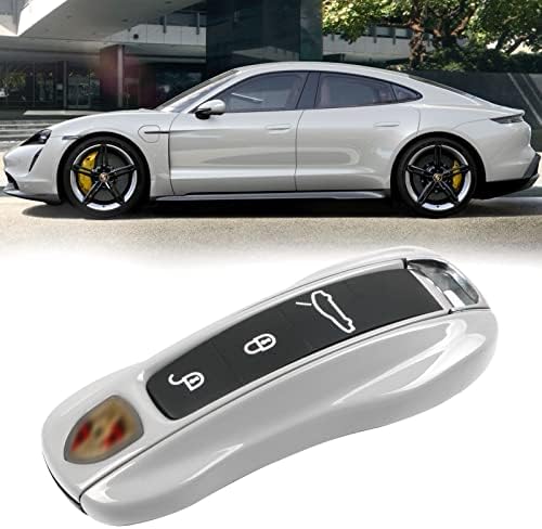 Jaronx Compatible with Porsche Key Fob Cover (Chalk /Light Grey)
