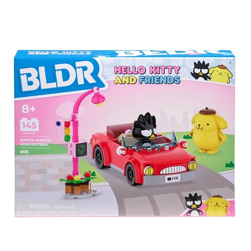 bldr hello kitty and friends badtz-marus convertible building set 0111 with badtz-maru and pompompurin minifigures - for kids and sanrio fans ages 8