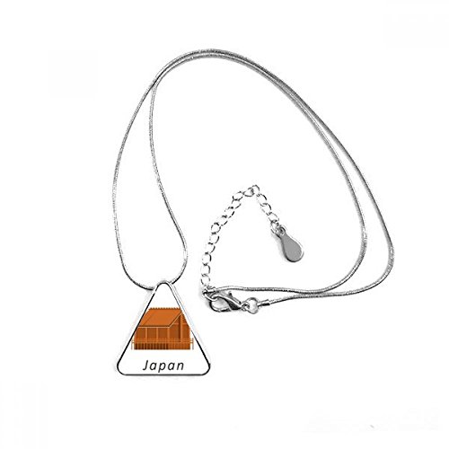Collier chaîne motif habitat traditionnel japonais Edo pendentif triangle homme