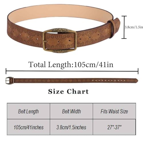 Bounzhi Western Leather Belt for Women Buckle Jeans Belt Vintage Ladies Waist Belt Cowboys Cowgirls Belt4