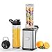 350W Blender Smoothie Mini Blenderavec 2 Bouteilles Portables 600ml, 2 Couvercles sans BPA et Corps en Acier Inoxydable