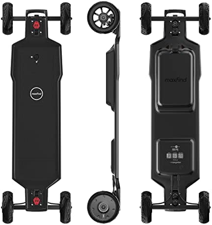 MAXFIND Offroad All Terrain Electric Skateboards for Adults Longboard 28 Mph Top Speed 165 mm Large Wheels 1500W Dual Motor 38 Inch