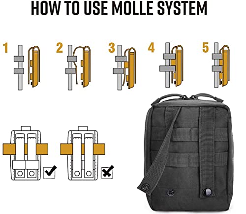 Molle First Aid Pouch Empty, Black Tactical Medical Pouch, Molle Ifak Pouch, Tactical Duty Belt Med Pouches Bag Only For Hiking Camping Survivial #TOP3