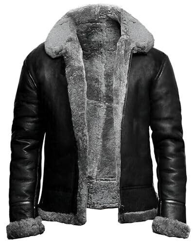 Image of Mens Raf Bomber Jacket Winter B3 WW2 Aviator Fighter Pilots Real Cow Leather - Fur Shearling Jackets for Men