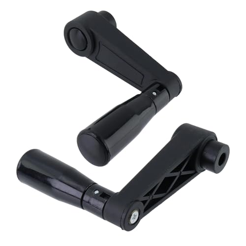 Image of 2 Set 3.35 Inch Nylon Crank Handle for Industrial Machine Tools | 8mm Round Hole, Foldable Rotatable Structure, Machinery, Construction, Furniture Repair, Woodworking Cutting