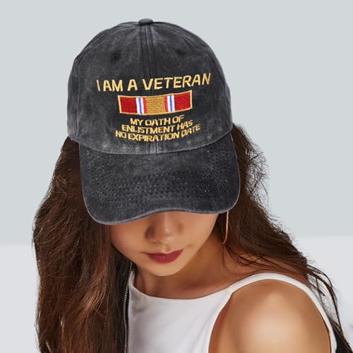 Image of Embroidered Baseball Cap for Women Men Vintage Adjustable Washed Distressed Denim Baseball Hat