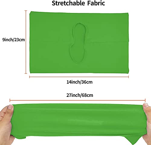 2 Pack Stretchable Book Sleeve Covers, for Paperbacks Hardcover Textbooks up to 9\" x 12\", Office Supplies with Free Sticker Labels (2 Pack, Green)