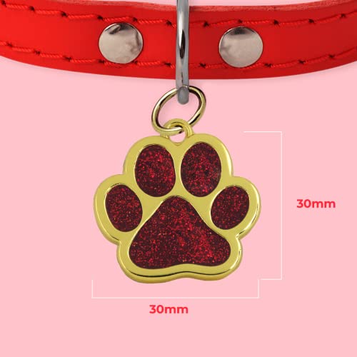 ibera gifts - Hundemarke mit Gravur - Personalisierte Hundemarke in Pfotenform für kleine und mittelgroße Haustiere - Hochwertiges legiertes Metall - Hundemarke personalisiert