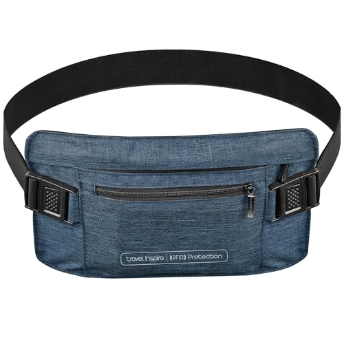 Image of RFID Hidden Money Belt for Travel - Slim Anti Theft Pouch, Adjustable Strap