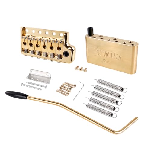 Chevalet de trémolo Banworks en laiton massif doré pour guitare Stratocaster