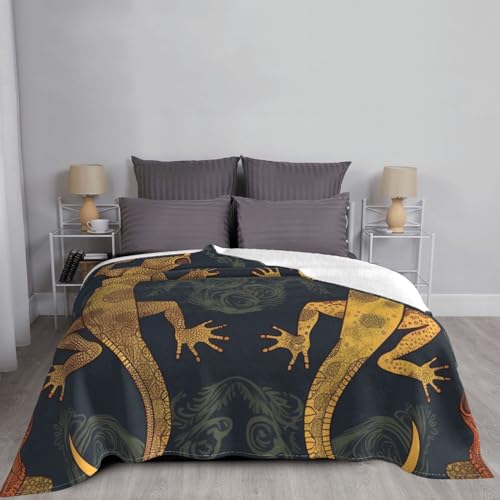 Couverture en microfibre douce gecko plaid polaire canapé et sofa