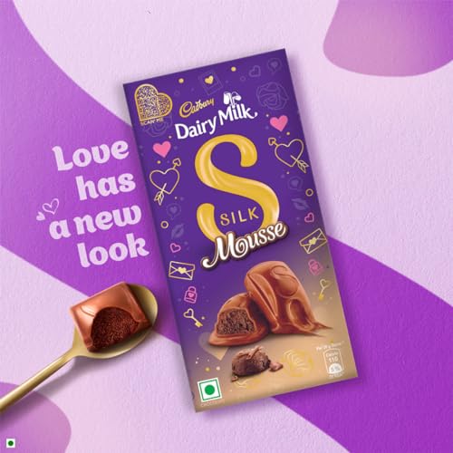 Image of Cadbury Dairy Milk Silk Bubbly 112 g, Silk Mousse 110 g & Silk 144g Chocolate Bars, 366 g (Pack of 9)