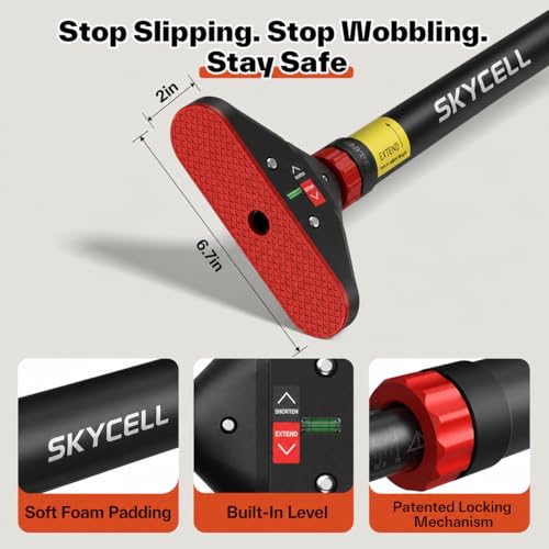 Image of SKYCELL Pull-Up Bar for Home Workout | Heavy Duty Carbon Steel Doorway Gym Bar | Non-Slip Grip | No Drill Installation | Multi-Exercise Fitness Bar