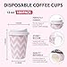 Tamone 100 PACK 12OZ Disposable Coffee Cups with Lids, To Go Coffee Cups with Lids Leak Proof, Pink Paper Cups for Cold/Hot Beverage Chocolate Cocoa for Home Office Party