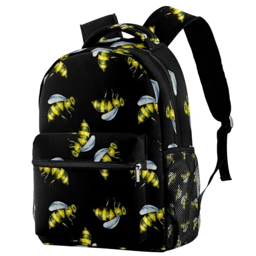 Sac à dos d'école et voyage motif abeilles multicolore pour ados filles garçons