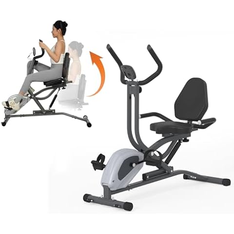 Seanleecore Indoor Recumbent Exercise Bike and Squat Assist & Magnetic Resistance Silent Drive Stationary Bike,350LB Capacity,Cycling Bike with Comfortable Seat Cushion Seat Backrest for Home Gym Cover