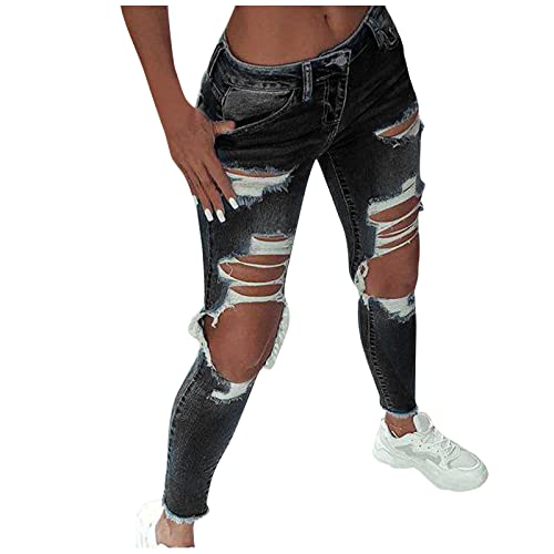 Baggy Jeans for Woman Washed Sexy Pants Ladies Plus Ripped Women's Size Women's Jeans high Waisted Jeans with Pockets