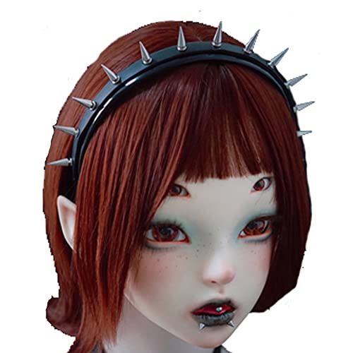 ATekatac Women Leather Headband Steampunk Spiked Headband Gothic Hairband (Black) — view 2