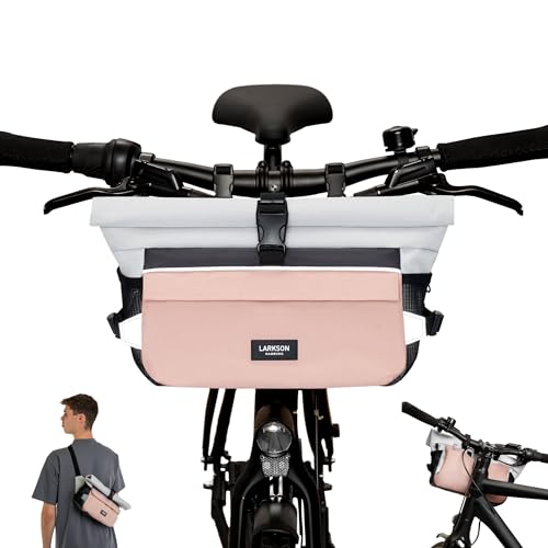 LARKSON Lenkertasche Fahrrad Rosa - Lasse - 2 in 1 Fahrradtasche &...