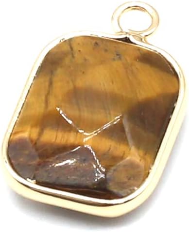 QSLLER 8PCS natural stone pendant rectangle mixed stone link charms agate crystal for jewelry making necklace bracelet - Image 3