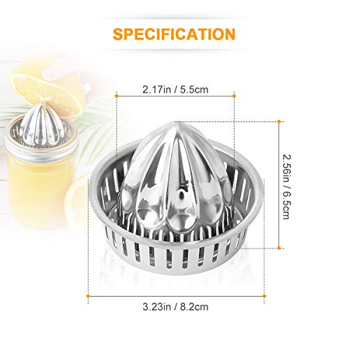 Aieve Mason Jar Lemon Squeezer Lid, Stainless Steel Citrus Juicer Canning Jar Lids, Manual Lemon Juicer Squeezer Metal Hand Lime Squeezer For Lemonade, Orange Juice Fits Wide Mouth Mason Jars #TOP1