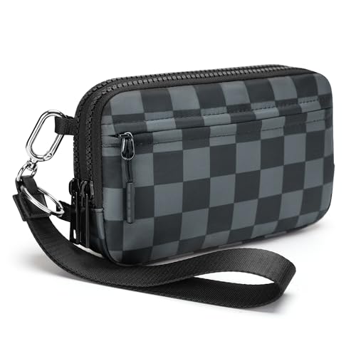 FODOKO Wristlet wallets for Women RFID crossbody bags with 4 Zippers