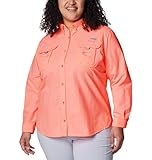 Columbia Women's PFG Bahama II Long Sleeve Fishing Shirt, Tiki Pink, Medium