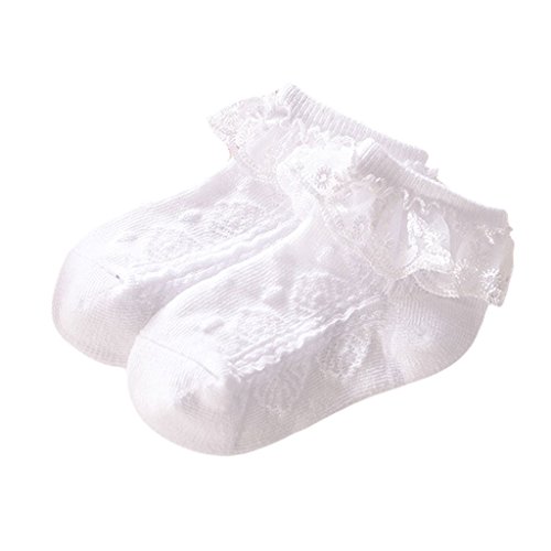 Jiay Bébé Filles Oeillet Dentelle Fleur Cheville Chaussettes Courtes Nouveau-né Nourrisson Bambins Coton Cover