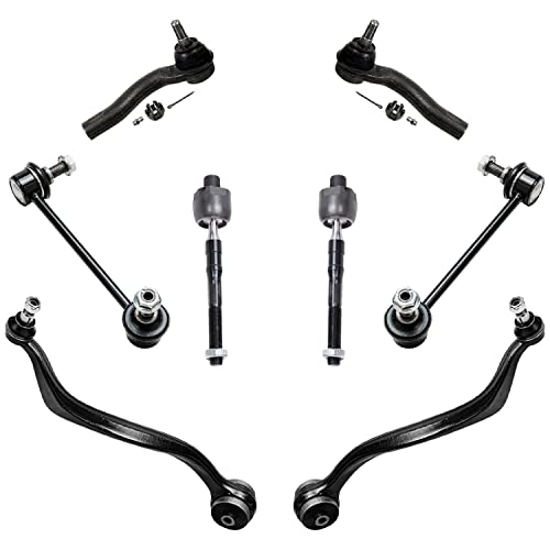 Image of Detroit Axle - 14pc Front End Kit for 07-10 Ford Fusion, 07-09 Lincoln MKZ Mercury Milan, Lower Control Arms Tie Rods Upper Ball Joints Front and Rear Sway Bars 2007 2008 2009 Replacement