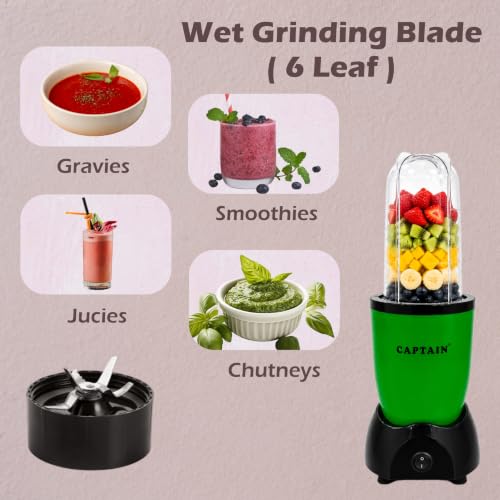 Image of Captain Nutri Blender 500W (3 Jars, 2 Blades)