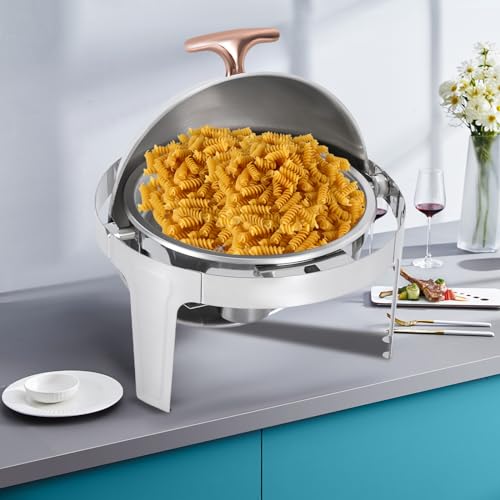 1,58-Gallonen-Hot-Pot-Set aus Edelstahl, Buffetwärmer, Chafing Dish, 180°-Klappdeckel, Alkoholkocher, geeignet für Familienfeiern und Bankette – Bild 4