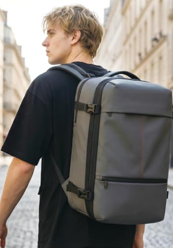 Image of IKYWT 80L Vacuum Seal Travel Backpack with Compression System | Expandable, 5kPa High Power Pump, 17 inch Laptop Compartment, TSA Lock, Water-Resistant